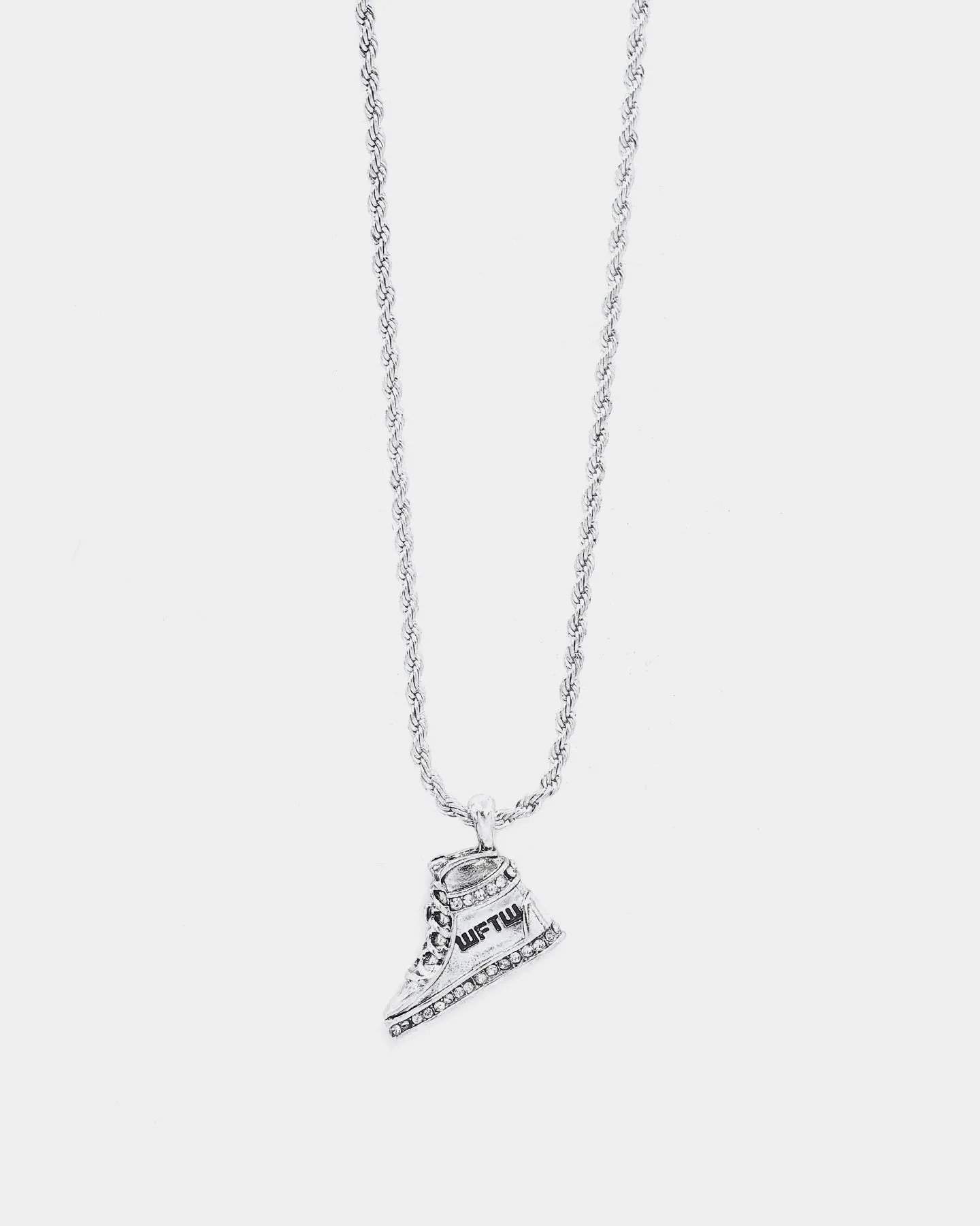 Wild For The Weekend High Top Pendant Necklace Silver