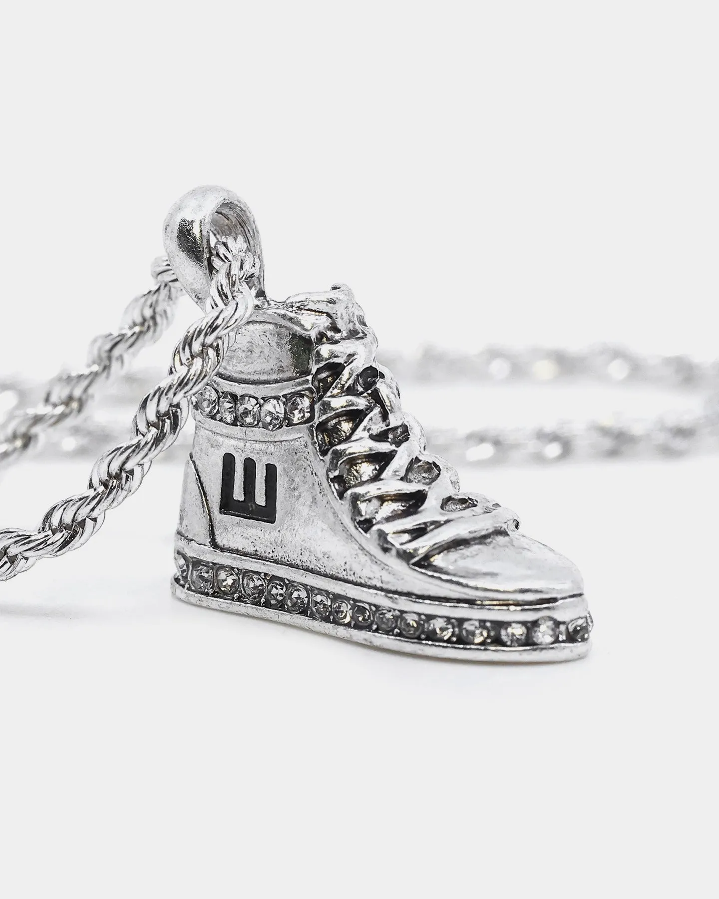 Wild For The Weekend High Top Pendant Necklace Silver