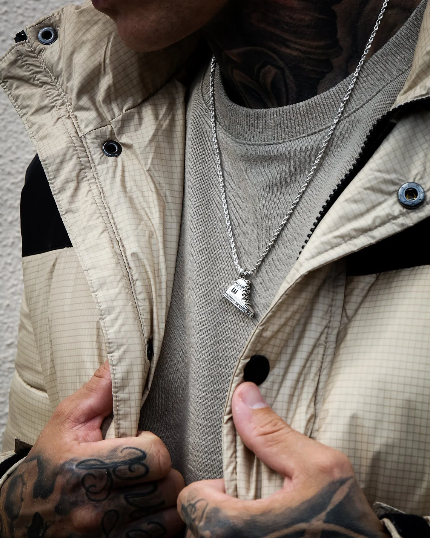 Wild For The Weekend High Top Pendant Necklace Silver