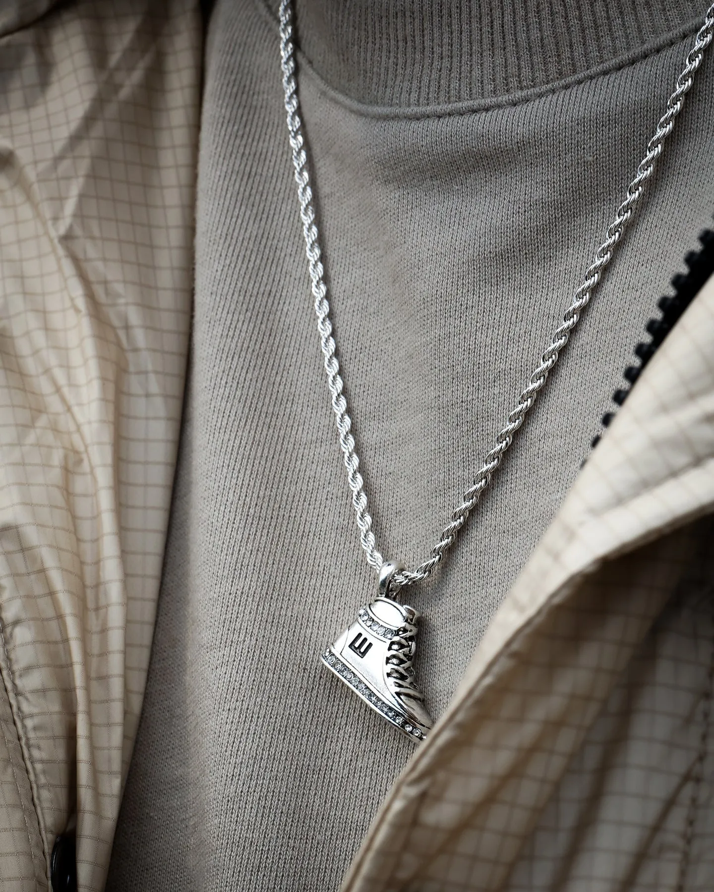Wild For The Weekend High Top Pendant Necklace Silver