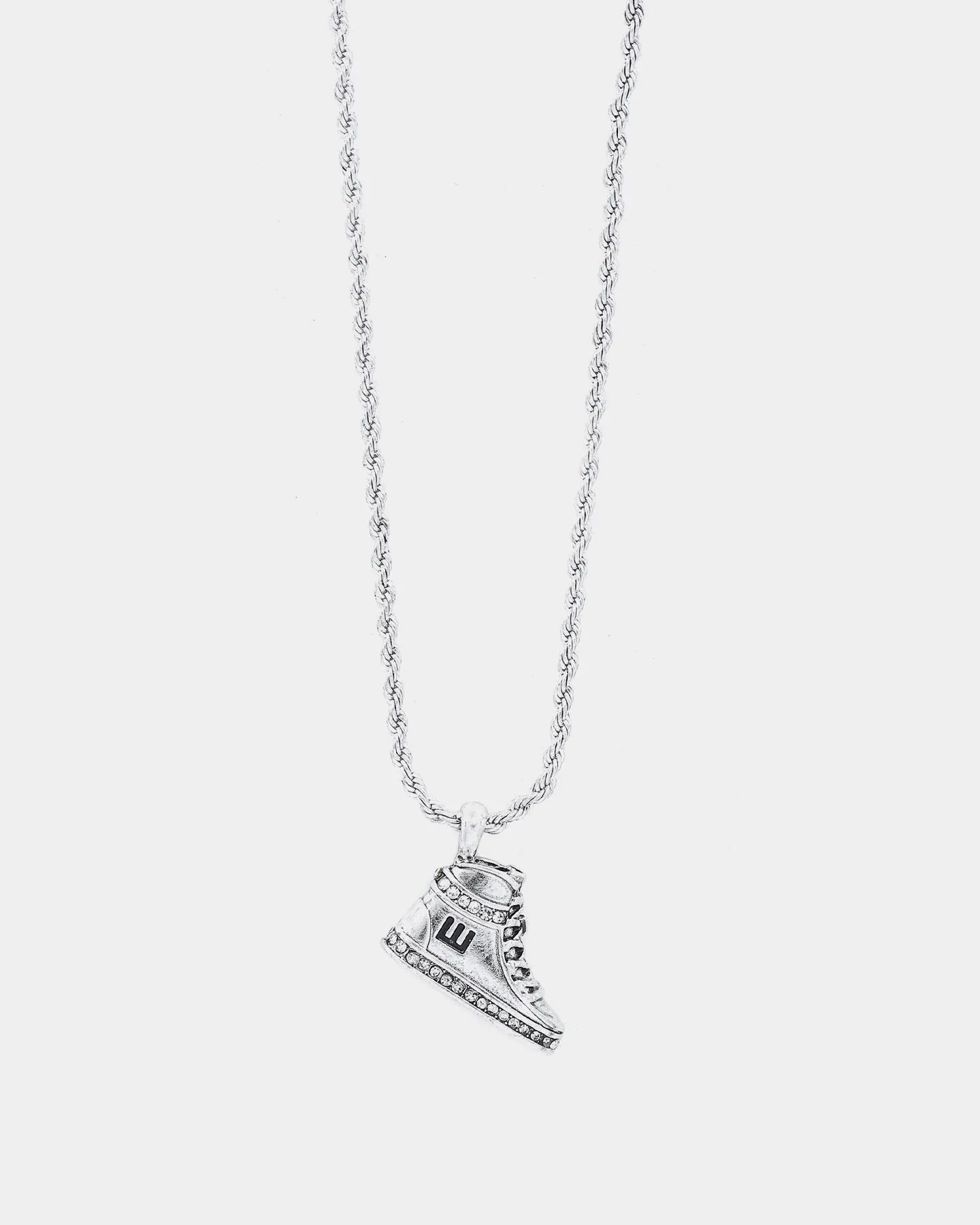 Wild For The Weekend High Top Pendant Necklace Silver