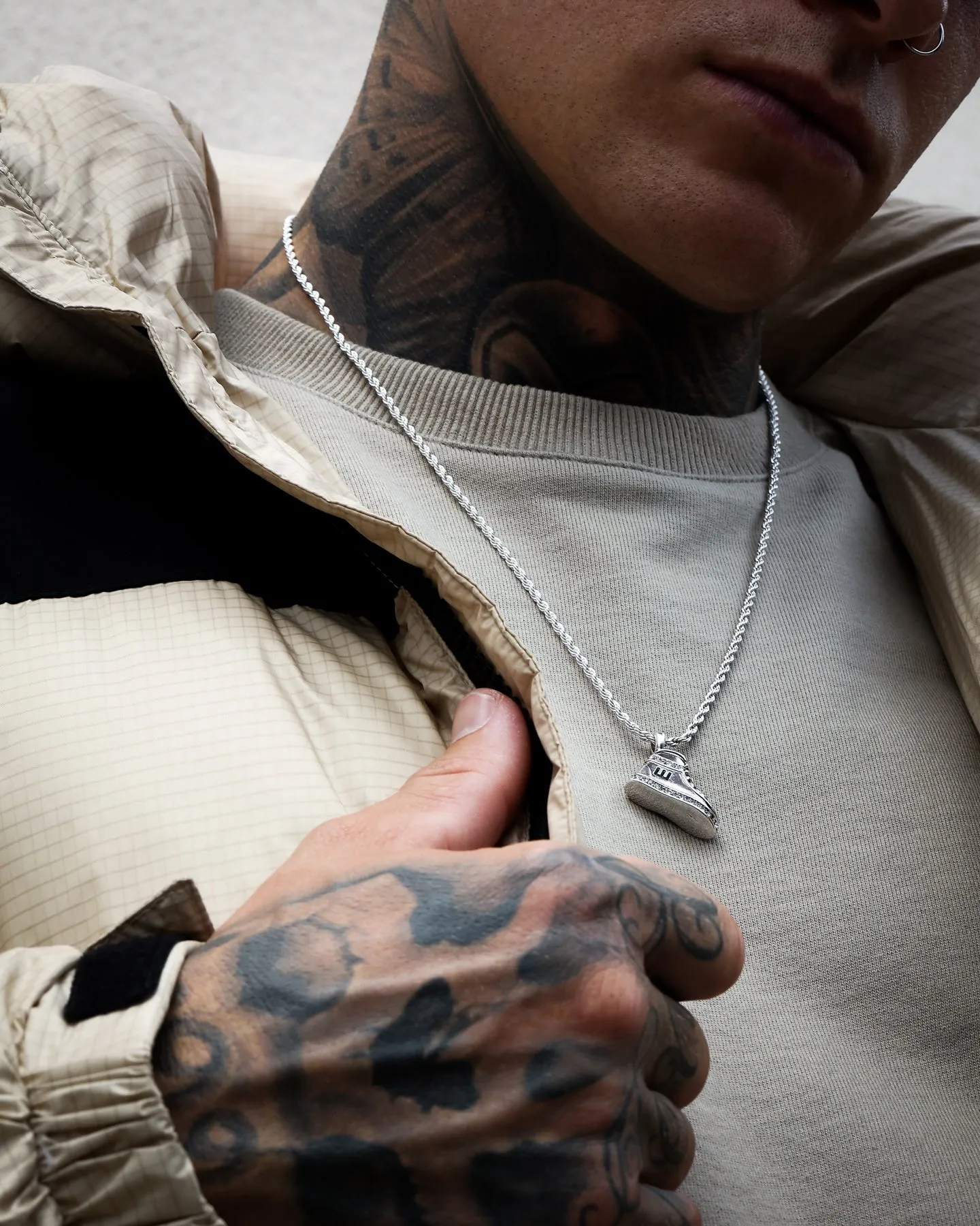 Wild For The Weekend High Top Pendant Necklace Silver