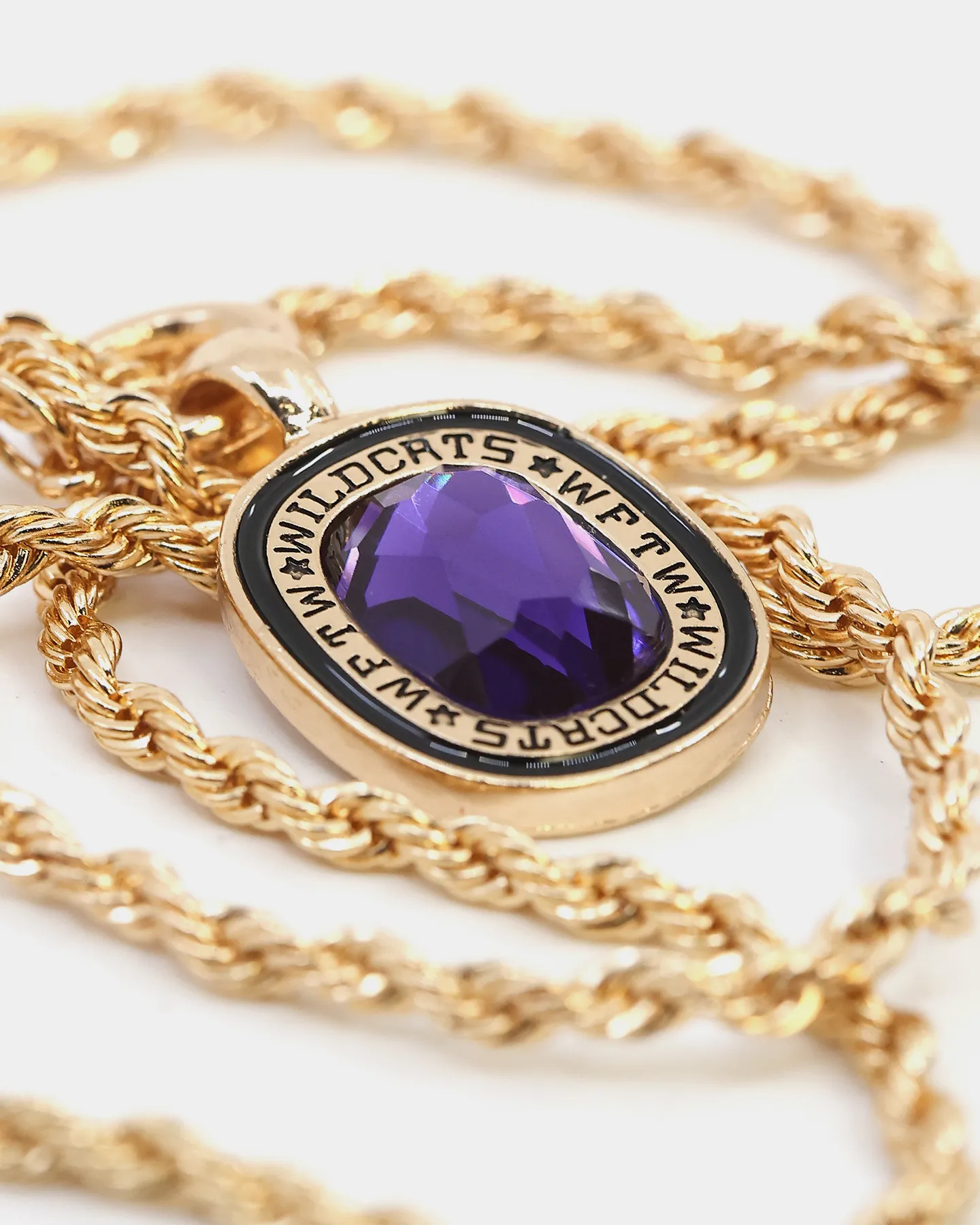 Wild For The Weekend Wildcats Oval Stone Necklace Gold/Purple
