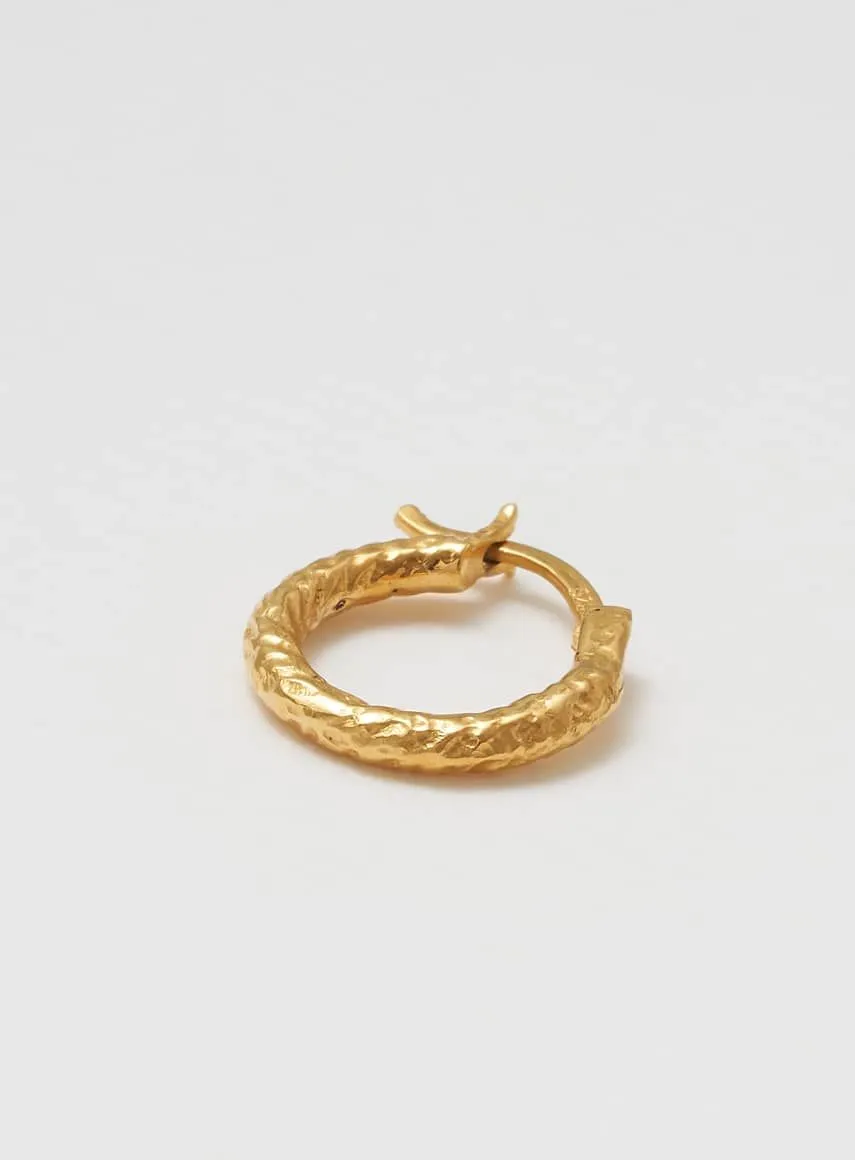 Wire Structured 14K Gold Plated 14 mm Hoop