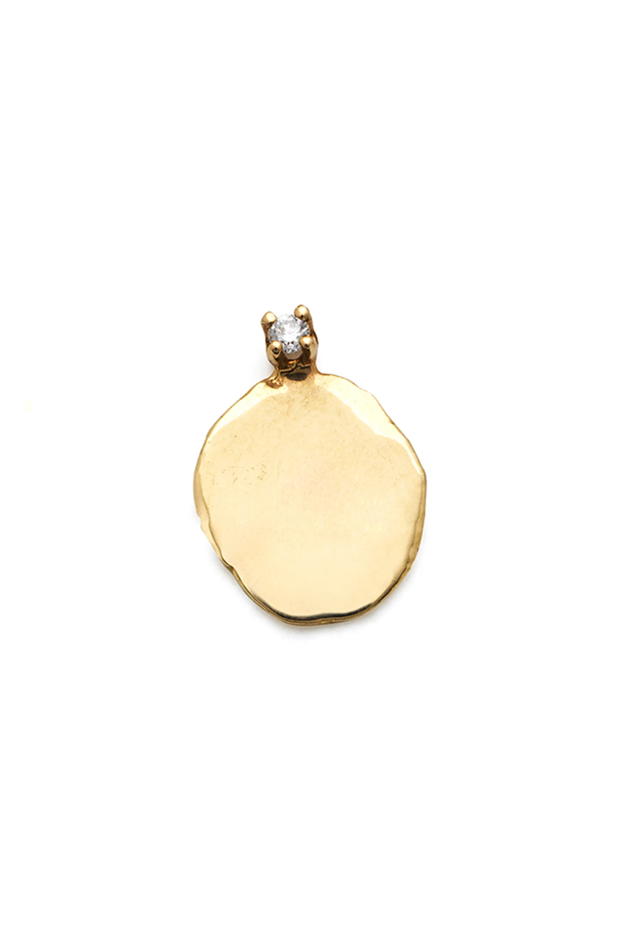 XL Disc 14K Gold Stud w. Diamond
