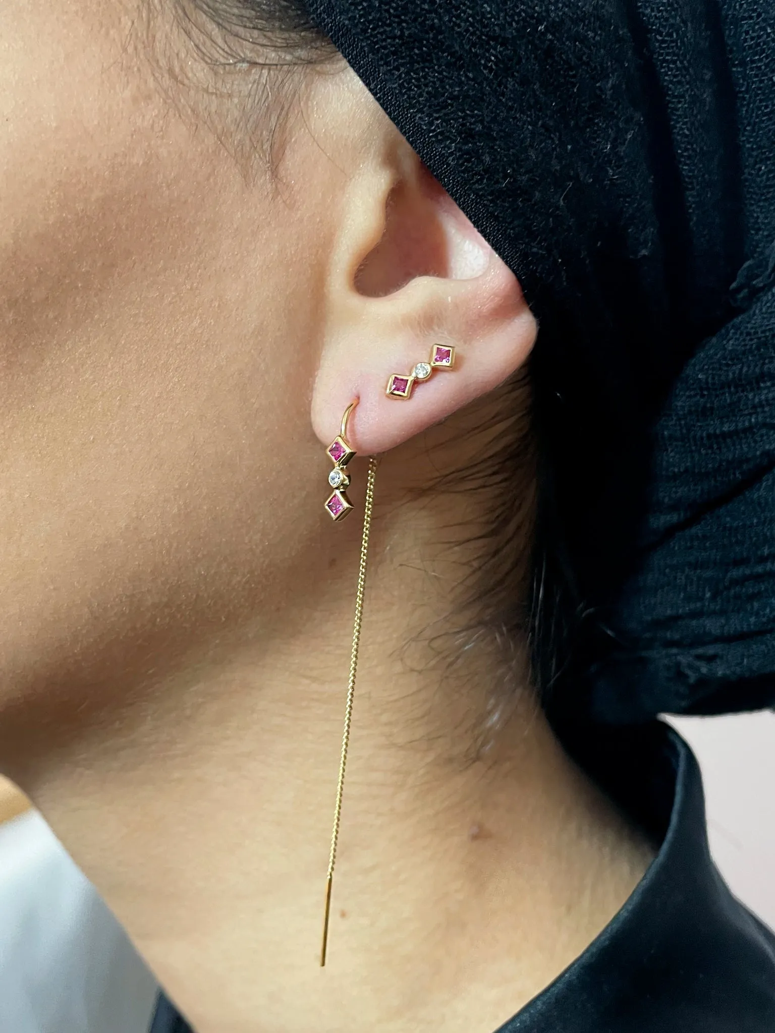 Zalora Pink 14K Gold Plated Earring w. Zirconia