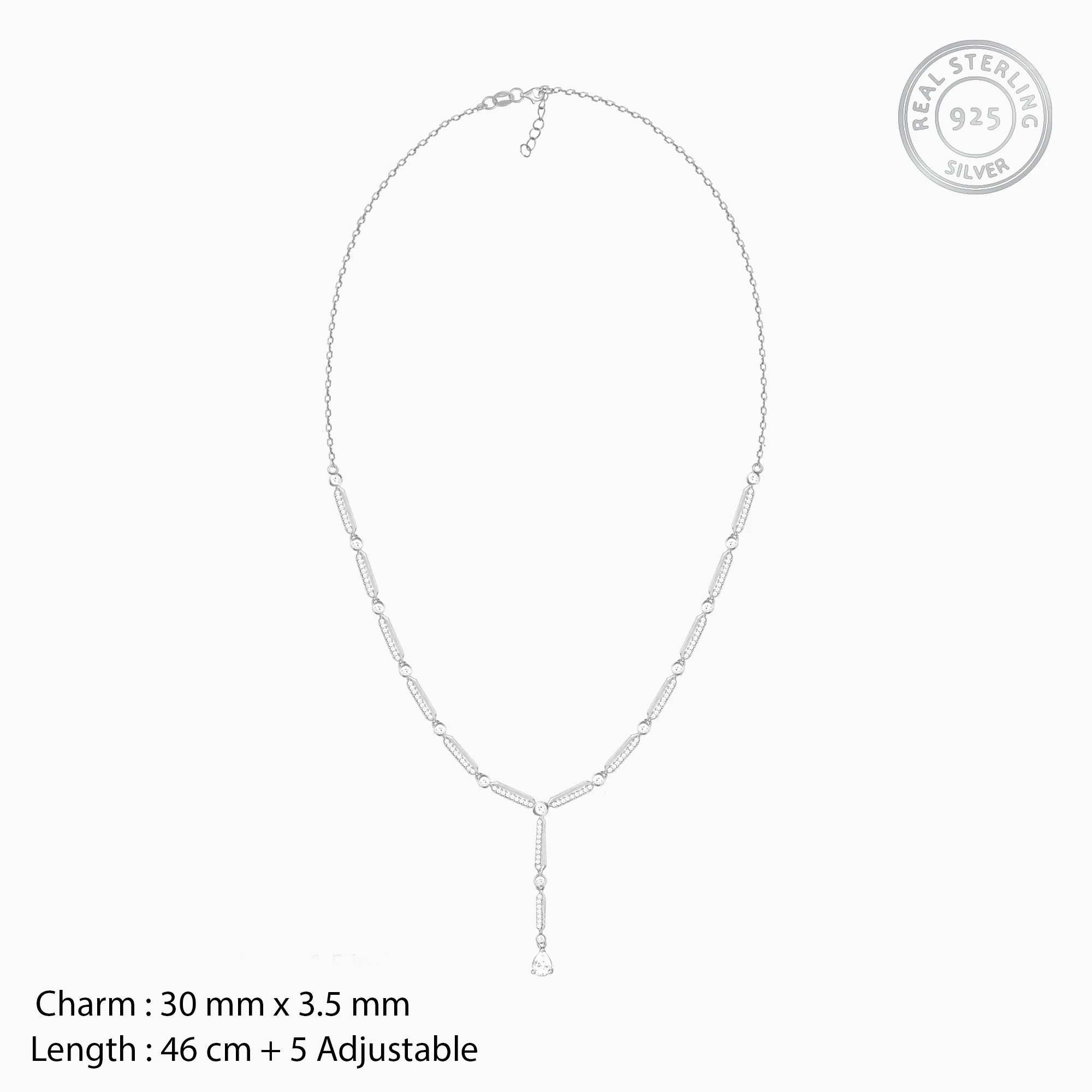Zircon Silver Night Necklace Giva
