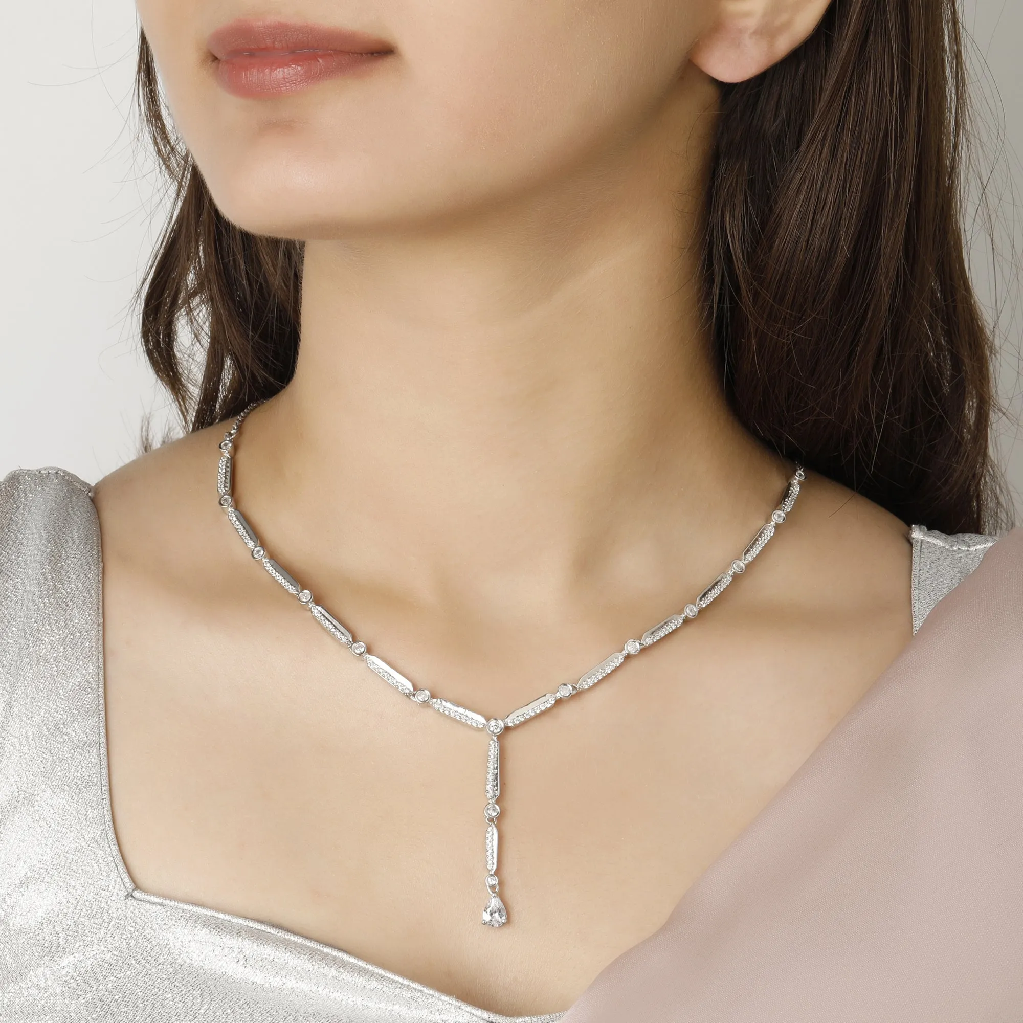 Zircon Silver Night Necklace Giva
